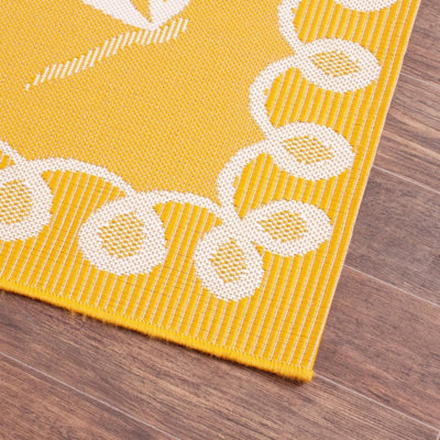 Gold Outdoor Rug, Animal Bordered Stain-Resistant Rug For Patio Garden ...