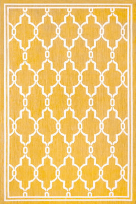 Gold Outdoor Rug, Geometric Stain-Resistant Rug For Patio Decks Garden Balcony, Modern Outdoor Area Rug-240cm X 340cm