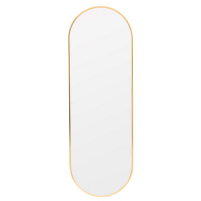 Gold Oval Wall Mounted Full Length Framed Mirror Dressing Mirror 40 x 120 cm