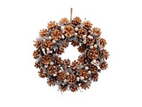 Gold Pinecones and Berries Wreath - 30cm - P040130