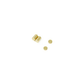 Gold Plated Magnet - Dimple On North Face - 4mm dia x 1.5mm thick - 0.36kg Pull - Pack of 10