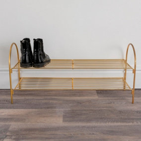 Gold Plated Two Tier Shoe Rack