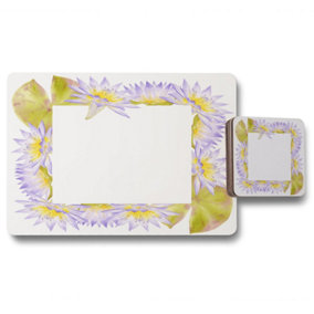 Gold & Purple Flowers (Placemat & Coaster Set) / Default Title
