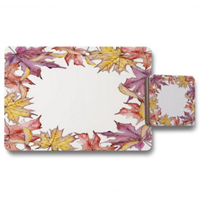 Gold & Purple Leaves (Placemat & Coaster Set) / Default Title