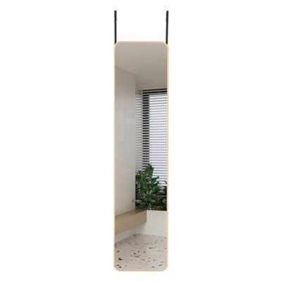 Gold Rectangle Full Length Mirror Wall Mounted or Over The Door Floor ...