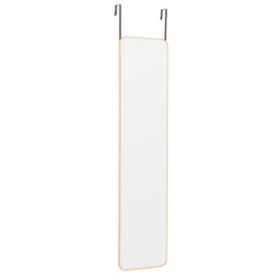 Gold Rectangle Full Length Mirror Wall Mounted or Over The Door Floor Mirror Framed Mirror Round Corner 28 x 118 cm