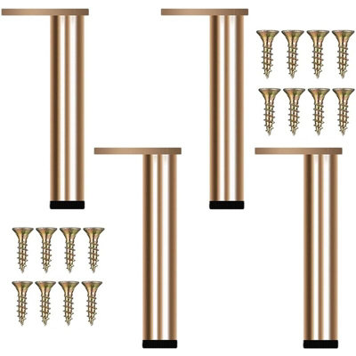 Gold Rectangular 25cm Table Legs Adjustable, Pack of 4