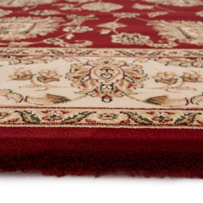 Gold Red Classical Oriental Floral Area Rug 120cm x170cm