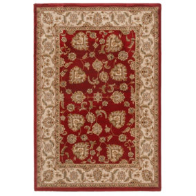 Gold Red Classical Oriental Floral Area Rug 160cm x 230cm