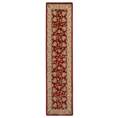 Gold Red Classical Oriental Floral Runner Rug 60cm x 240cm