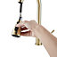 Gold Retractable Commercial Pull out Kitchen Tap Mixer Tap Faucet