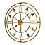 Gold Retro Round Arrow Type Metal Roman Numerals Wall Clock 60 cm