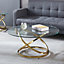 Gold Round Tempered Glass Top Coffee Table