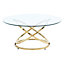 Gold Round Tempered Glass Top Coffee Table