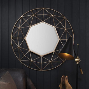 Gold Round Wall Mirror - SE Home