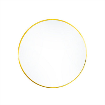 Gold Round Wall Mounted Framed Bathroom Mirror Vanity Mirror 40 cm