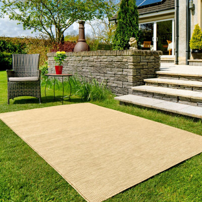 Gold Soft Plastic Value Indoor Outdoor Weatherproof Washable Area Rug 117x170cm