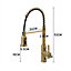 Gold Stainless Steel Side Lever Kitchen Spring Neck Kitchen Tap Mixer Tap