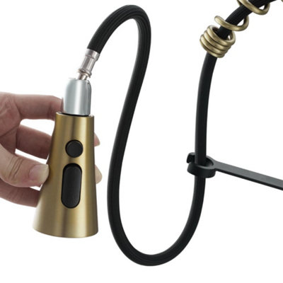 Gold Stainless Steel Side Lever Kitchen Spring Neck Pull Out Kitchen Tap Mixer Tap