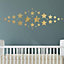 Gold Stars Mirror Art - 34pcs Mirror Stickers Nursery Home Decoration Gift Ideas 34 pieces