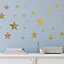 Gold Stars Mirror Art - 34pcs Mirror Stickers Nursery Home Decoration Gift Ideas 34 pieces