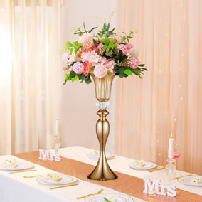 Gold Tall Metal Flower Stand Trumpet Vase Wedding Table Centerpiece 170 x 550 mm