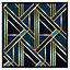Gold & teal geometric pattern (Picutre Frame) / 24x24" / Grey