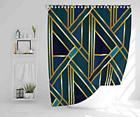 Gold & Teal Geometric Pattern (Shower Curtain) / Default Title