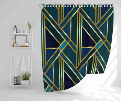 Gold & Teal Geometric Pattern (Shower Curtain) / Default Title Price Comparisons | Compare The Build