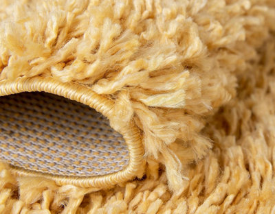 Gold Thick Shaggy Rug - California - 160x230cm (5'4"x7'8")