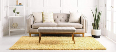 Gold Thick Shaggy Rug - California - 160x230cm (5'4"x7'8")