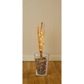 Gold Twig Lights 40cm Premier Pre Lit Battery Operated Lights 16 Warm White LEDs