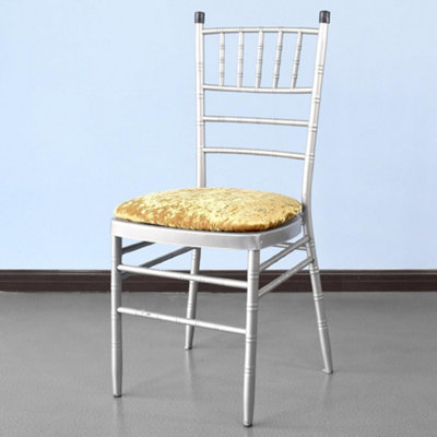 Gold Velvet Chair Seat Pad Cover - Pack of 1