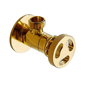 Gold Wall Mounted Angled Isolation Valve Round 1/2
