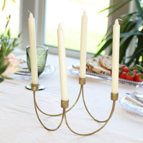 Gold Wave Taper Contemporary Xmas Table Decoration Centrepiece Christmas Décor Candle Holder