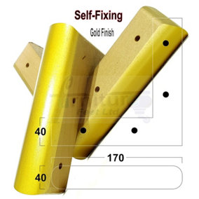 Gold Wood Corner Feet 45mm High Replacement Furniture Sofa Legs Self Fixing  Chairs Cabinets Beds Etc PKC321
