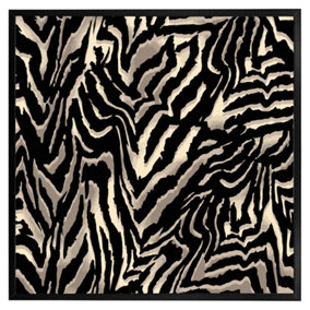 Gold zebra print (Picutre Frame) / 16x16" / Black
