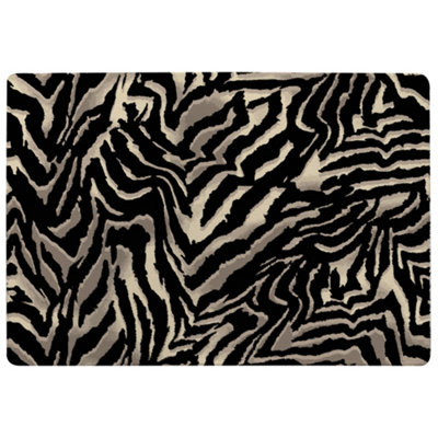 Gold Zebra Print Special Soft Home Rug
