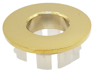 Golden Brass Made Basin Sink Overflow Cover Insert Hole Trim