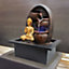 Golden Buddha Water Fountain with Cascading Bowls
