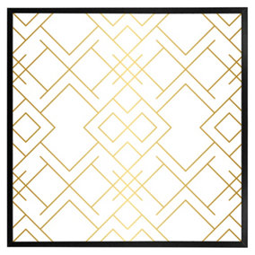 Golden geo pattern (Picutre Frame) / 16x16" / Oak