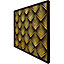 Golden geometric flower pattern (Picutre Frame) / 20x20" / White