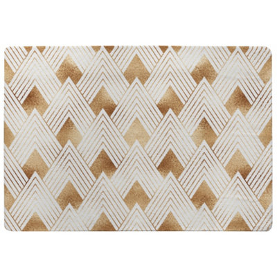 Golden Geometric Shapes Special Soft Home Rug
