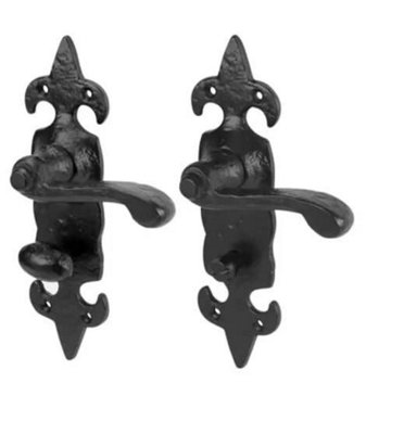 Golden Grace 1 Pair of Black Antique Fleur De LYS Bathroom Handle, Internal Door Handles Sets Bathroom Door Handle Set Price Comparisons | Compare The Build