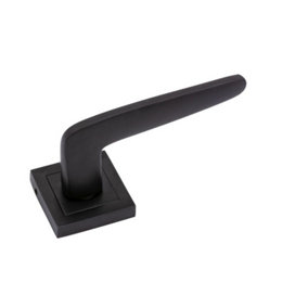 Golden Grace 1 Pair of Venus Door Handles On Square Rose in Stunning Matte Black Finish Complete with Fixing Screws