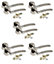 Golden Grace 5 Sets Indiana Style Chrome Door Handles on Rose Dual Finish Lever 64mm Latch