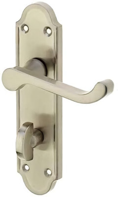 Golden Grace Ashworth Ashford Style Bathroom Door Handle 170mm X 40mm Satin Nickel