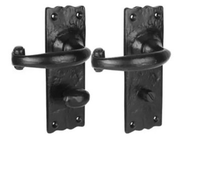 Golden Grace Black Antique Plain Design Lock Handle