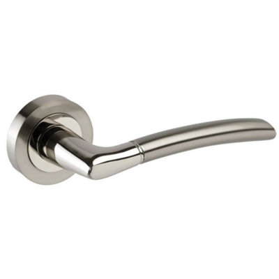 Golden Grace Dual Finish Chrome Door Handles on Rose Lever Latch 64mm - GG606SSK