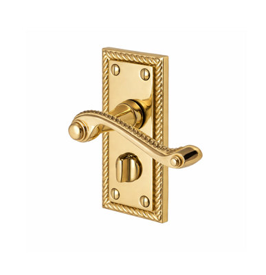 Golden Grace Georgian Privacy Latch Internal Handle Polished Brass Finish
